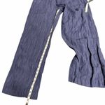 Athleta Cabo Linen Textured Wide Leg Pant Womens Navy Stripe Size Medium Photo 6