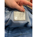 Coach  Poppy Glam Signature Metallic Tote Bag Silver 14489 FLAW Photo 4