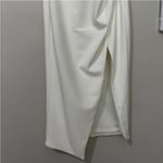 Elliatt Janelle White Floral Applique Halter Neck Midi Dress Size XL Pearl Slit Photo 6