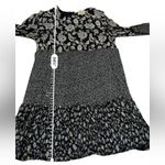 Sézane Sezane Leana Black & White‎ Floral Silk Blend Long Sleeve Shift Mini Dress Sz 38 Photo 12