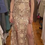 Boutique Gold / Tan Lace Prom Dress Photo 0