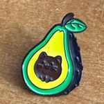 Playful Avocado Cat Enamel‎ Pin Green Photo 0