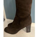 Vintage Brown Suede Sherpa Lined Chunky Heel Tall Boots Womens Size 6.5 Photo 8