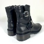 Aquatalia Omayda Water Repellent Leather Moto Bootie Boots Black Size 6 NEW Photo 4
