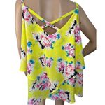 Torrid  Yellow Flowy Floral Patterned Layered Spaghetti Strap Tank Top Photo 2