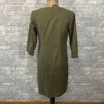 Talbots Olive Green Military Lace up Shirt Dress Photo 4
