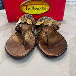 Talbots Leanne Flats Slide Thong Sandals Women’s Size 8M Leather Antique Bronze Photo 2