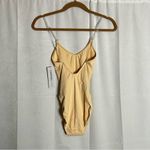 NWT Capezio Foundations Camisole Bodysuit w/ Clear Adjustable Straps Size Small Tan Photo 1