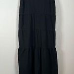 Old Navy Maxi Tiered Dress Black Seersucker Smocked Back Sleeveless Size Lg Tall Photo 0