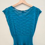 Missoni  Zig Zag Turquoise Blue Knit Flawed Dress size Medium Photo 6