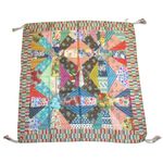 Johnny Was NWT Imagination Scarf in Multi Black Parrot Patchwork Silk Tassel Photo 2