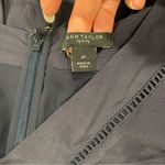 Ann Taylor dark navy boho classic ruffle sleeve dress cutout crochet vneck midi Photo 6