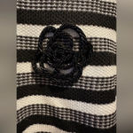 Fenmo black and white short sleeve silk blend sweater NWT Size M Photo 3