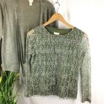 Chico's  Olive Green & Cream Top & Jacket Polka Dot Animal Print Twinset 0 S 4 Photo 3