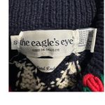The Eagle's Eye Vintage Sweater Size Small Hand Knit Patriotic Cardigan Cottage Blue Photo 4