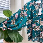 Vacate the Label Floral Dolman Collared Top Green Photo 8