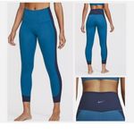 Nike NWT  Women's Yoga High-Waist 7/8 Ribbed Panels Leggings Blue SZ-2X Photo 1