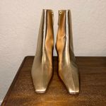 Schutz  Dellia Casual Kitten Heel Metallic Gold Square Toe Shoe Boots Size 10B  Photo 3
