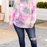 Chic Soul Curved Hem Slouchy Dolman Tunic, Tie Dye Pink - size 1X Photo 9