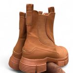 Brown Lugged Chunky Platform High Top Combat Grunge Military Biker Boots Round Toe Y2K US Women 8 Photo 2