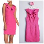 Trina Turk  Pink Textured Ruffle Dress Photo 1