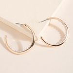 Francesca's Francesca’s Ariadne Inside Pearl Lined Gold Hoop Earrings Photo 2