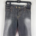 Allen B. by Allen Schwartz Leather Waistband Bootcut Jeans Size 30 USA Made Y2K Black Photo 13