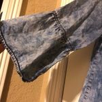 Signature Studio  acid washed embroidered bell sleeve blouse sz large Photo 2