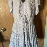 She & Sky NWOT  Purple Polka Dot Ruffle V-Neck Sun Dress Photo 0