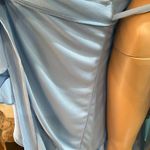 FAVLUX Light blue midi wrap dress with ruffle hem and tie waist Photo 6