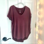 American Eagle  Burgundy Soft Flowy Tee Photo 4