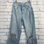 PacSun  Dad Jeans Straight Light Wash High Rise Distressed Women’s 24 Button Fly Photo 5