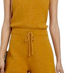 Universal Threads Universal Thread Golden Yellow Crochet Romper Photo 0