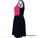 Attention  size 2 women’s pink black white knee length geometric sleeveless dress Photo 1