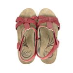 Abeo Womens Urmy Wedge Sandals Leather Blend Upper Ankle Strap Red Size 10 Photo 2