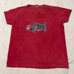 Crazy shirts Hanauma Bay sz XS red short sleeve Tshirt with colorful fish EUC Photo 1
