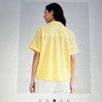 Stars Above  lemon Yellow Button Down Shirt linen Photo 2
