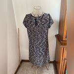 Loft  black and white short sleeve tweed dress size medium Photo 8