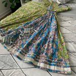 Shobitam 6M Flare Lime Green & Ferozi Angrakha Anarkali Dress Multiple Size XL Photo 10