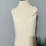ZARA Bloggers Fav Ecru Linen Blend Bohemian Open Back Cut Out Midi Dress Sz L Photo 10