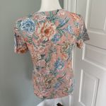 Loft  Women's Vintage Soft Short-Sleeve T-Shirt, Peach Pink Flowers Small Photo 1