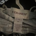 Veranesi Black and White Elegant Blouse 3/4 sleeves top shirt woman’s 4X Photo 6