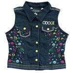COOGI Vintage  Women's Denim Embroidered Y2K Kidcore Logo Whimsygoth Vest Size XL Photo 0