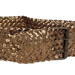 Y2K Gold Bronze Woven Wide Belt Sz S/M Photo 1