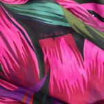 Farm Rio Midnight Leaves Tank Midi Dress Green Pink Tropical Cut Out Tie Waist M Photo 5