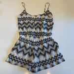 Parker Harrison 100% Silk Chiffon Abstract Chevron Print Pattern Jumper Romper Photo 3