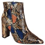 Bamboo Snakeskin Chunky Heel Booties Photo 0