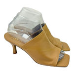 Vince Camuto * Evinsel Sandal Heel Womens 7.5 Tan Leather Quiet Luxury Old Money Photo 0