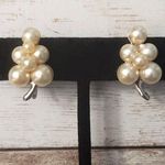 Vintage Screw Back Earrings Bunch of Faux Pearls Photo 0