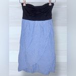 Hurley  Women’s Strapless Polka Dot Flowy Black Chambray Dress Photo 1